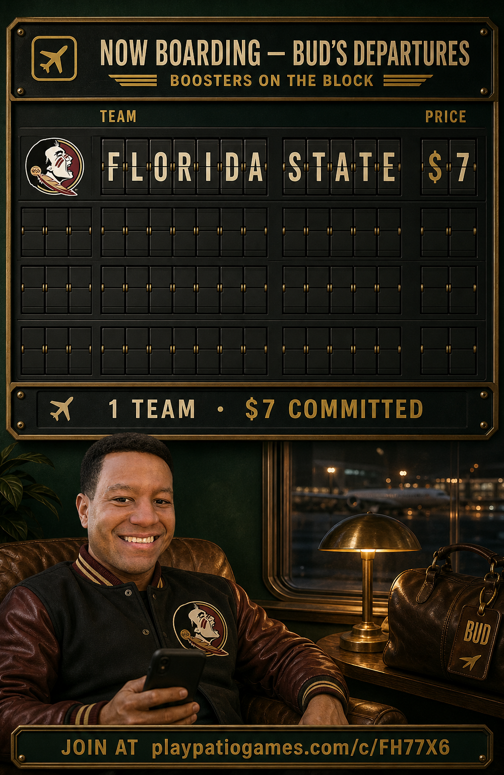 Bud Baker's auction slate