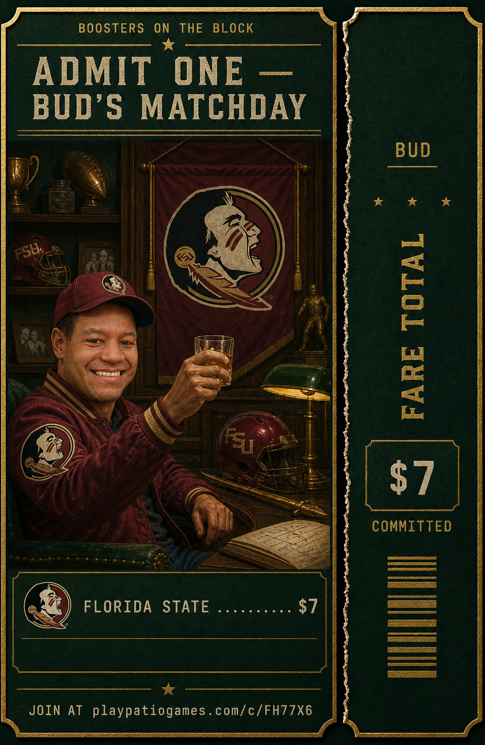 Bud Baker's auction slate