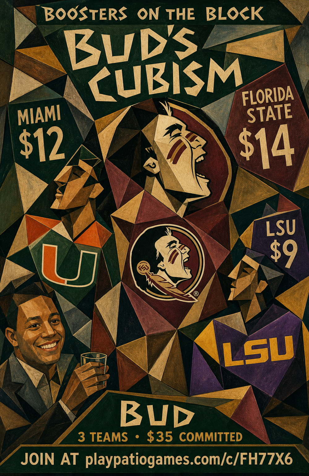 Bud Baker's auction slate