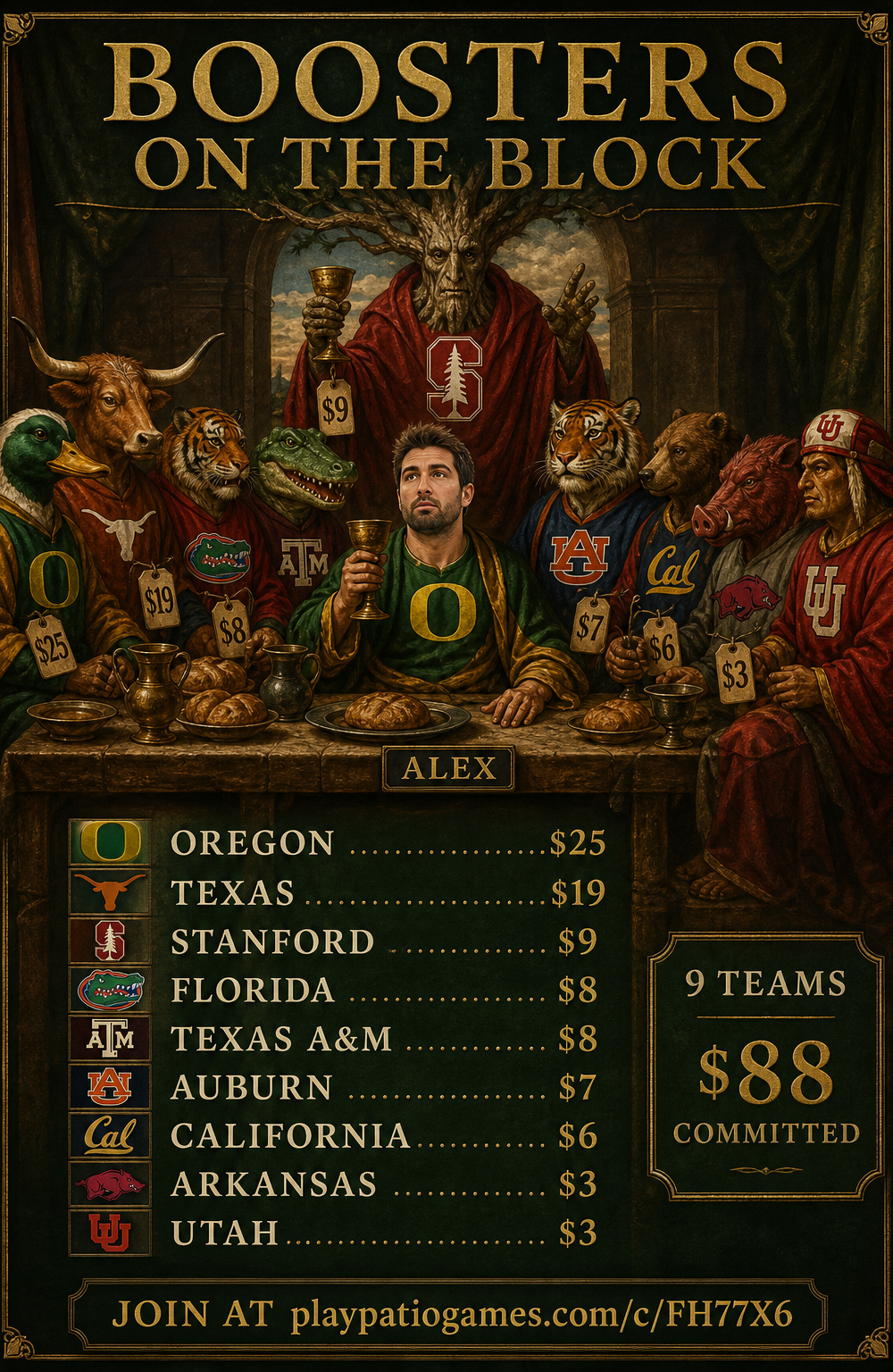 Alex Ackerman-Greenberg's auction slate