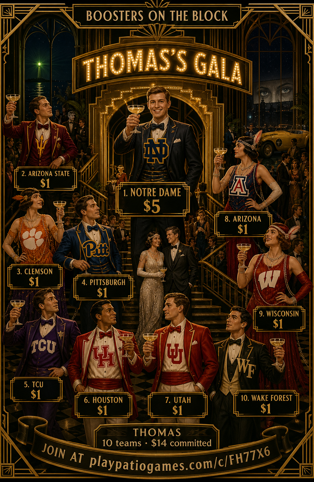 Thomas Guthrie's auction slate